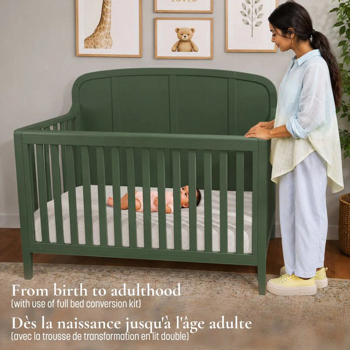 Little Seeds Briar Headboard Crib - Bottle Green Paint