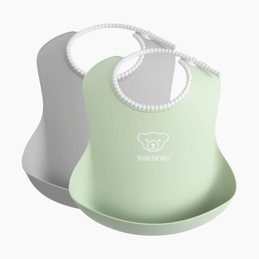 Bjorn Baby Bib 2pk - Grey/Powder Green