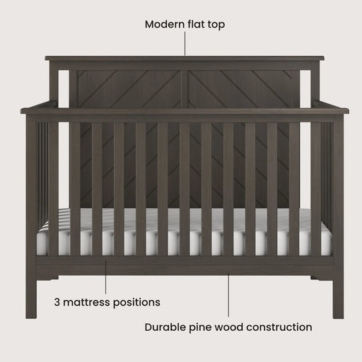 Child Craft Hampton Flat 4-in-1 Crib - Dapper Grey