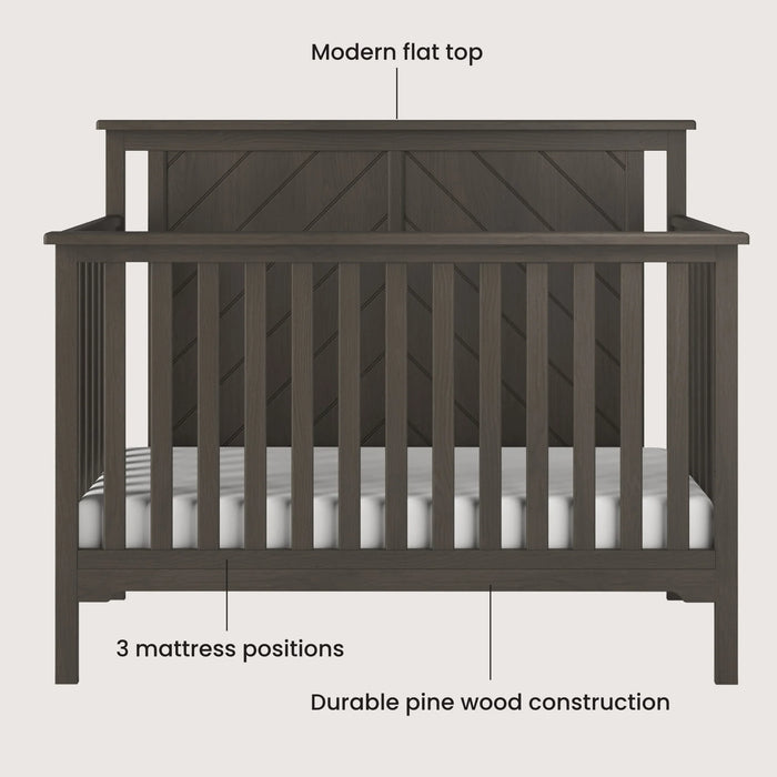 Child Craft Hampton Flat 4-in-1 Crib - Dapper Grey