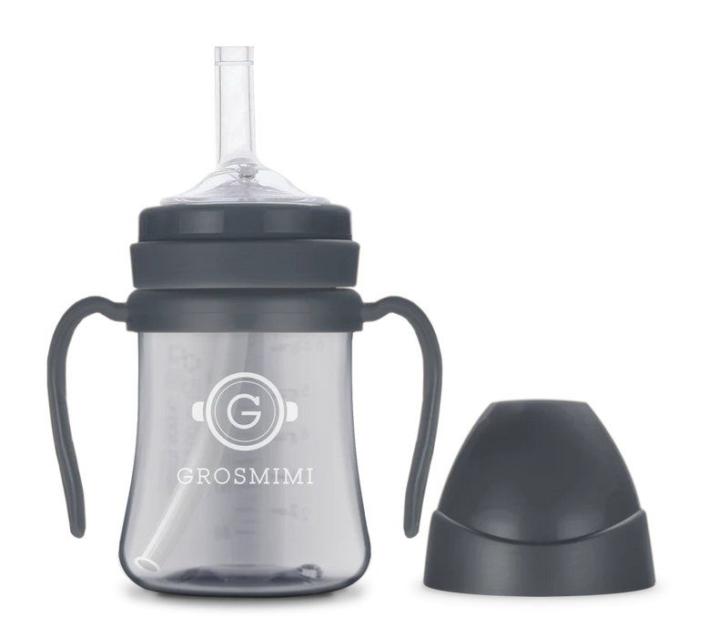 Grosmimi PPSU Straw Cup 200ml Dark Series - Charcoal