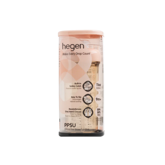 Hegen PCTO Straw Cup - Pink 330ml