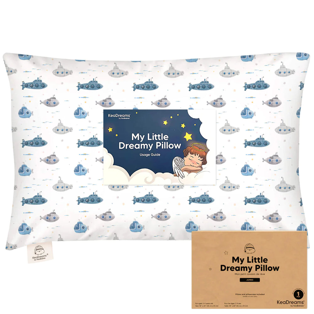 KeaBabies Jumbo Toddler Pillow - Submarines