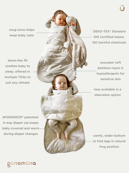 Gunamuna Transitional Swaddle 1.0T - Goose 3-6M