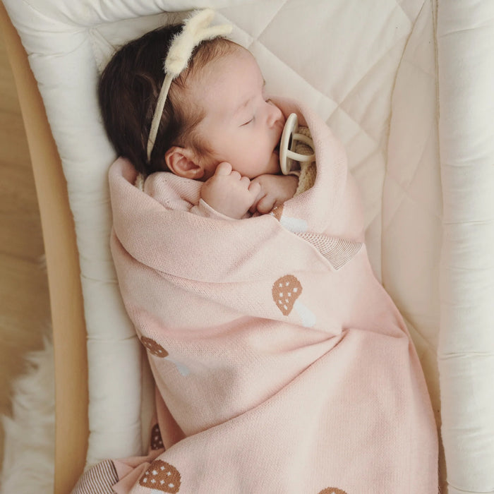 Bleu La La Swaddle Blanket Mushroom - Pink