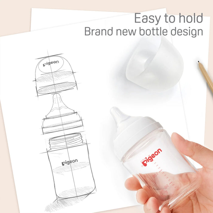 Pigeon Glass Bottle with M Nipple (3M+) 8oz (1 Pack)