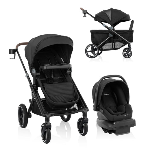 Evenflo Transformer Stroller to Wagon Travel System - Pitch Black