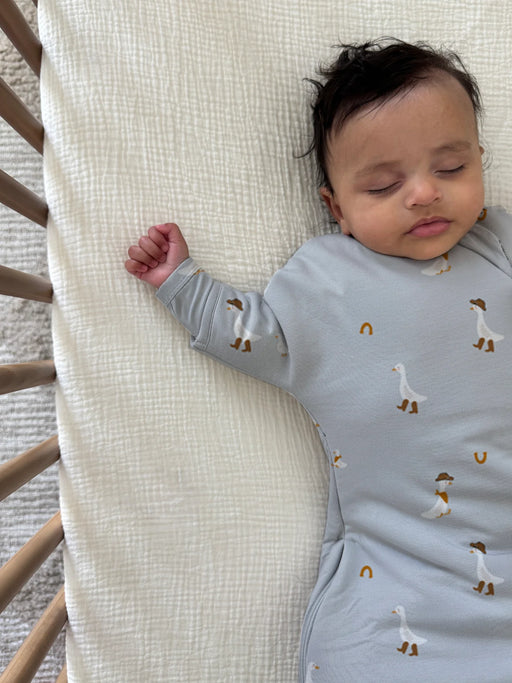 Gunamuna Long Sleeve Transitional Swaddle 2.5T - Cowboy Goose 3-6M