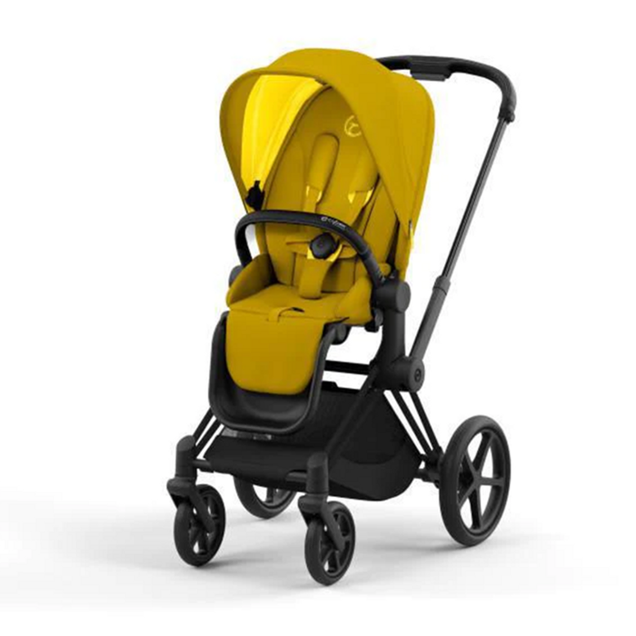 Cybex Priam4 - Matte Black Frame w/ Mustard Yellow Seat