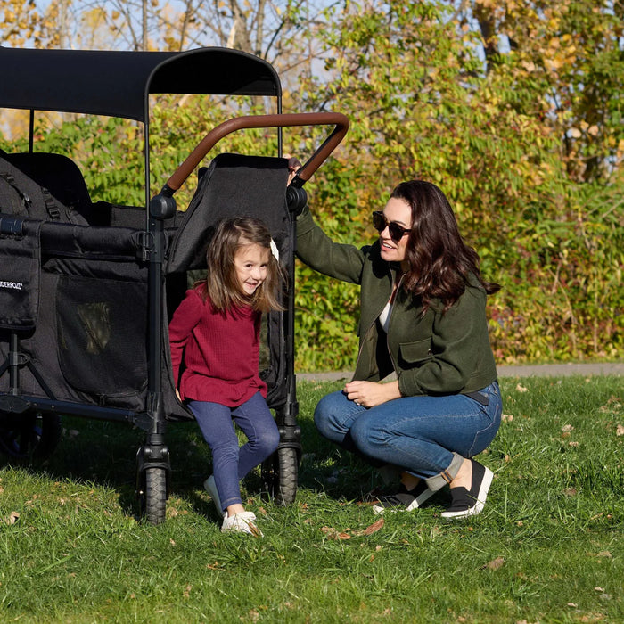 WonderFold W6 Luxe PRO 6-Seater Stroller Wagon - Jet Black