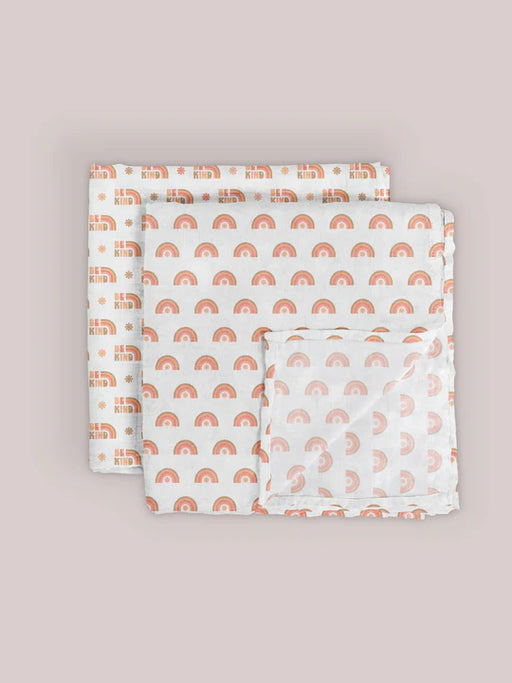 Ju-Ju-Be Swaddles Blanket 2pc Set - Be Kind Rainbows