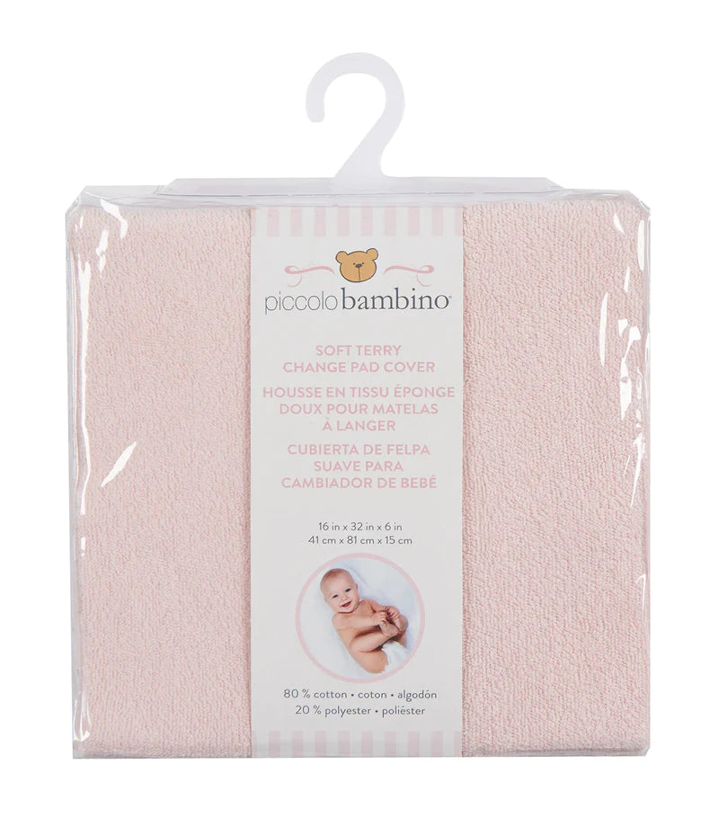 Piccolo Bambino Terry Fitted Sheet For Change Pad - Pink PB5001PK