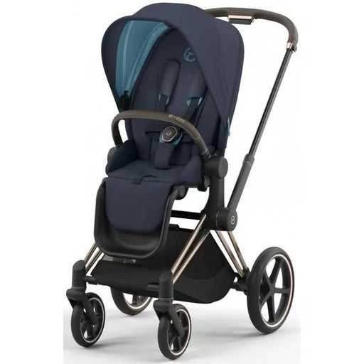 Cybex Priam4 - Rose Gold Frame w/ Navy Blue Seat