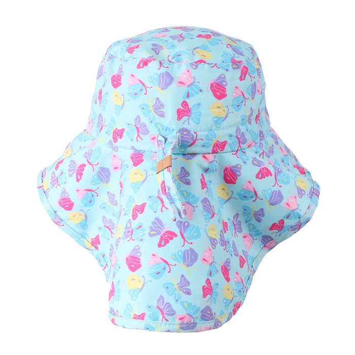Flapjack Kids Sun Hat w/ Neck Cape- Butterfly