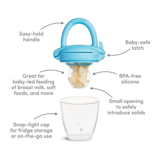 Munchkin Silicone Baby Food Feeder 2 Pack (Blue/Mint)