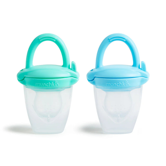 Munchkin Silicone Baby Food Feeder 2 Pack (Blue/Mint)