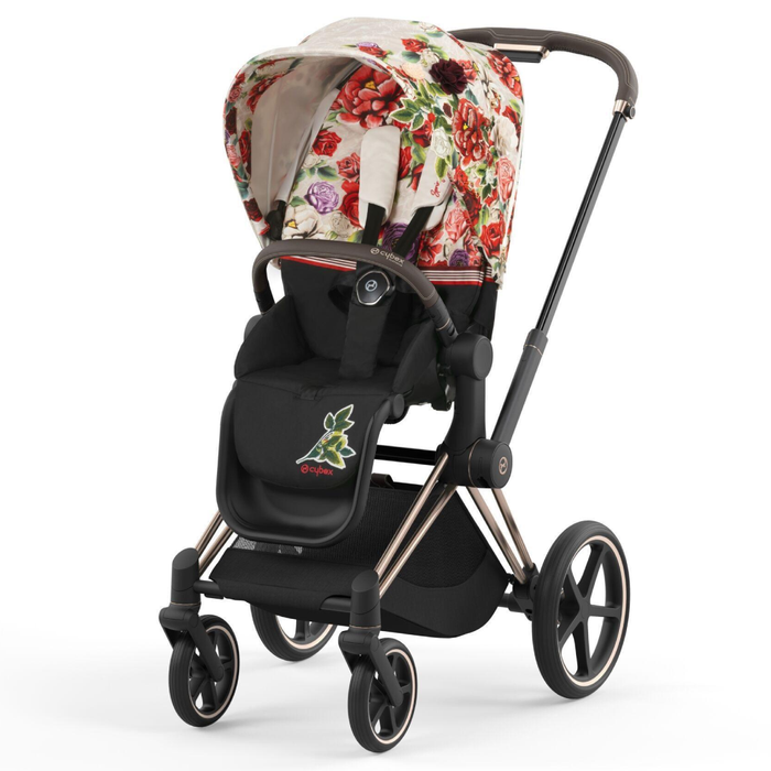 Cybex Priam4 - Rose Gold Frame w/ Spring Blossom Light Seat