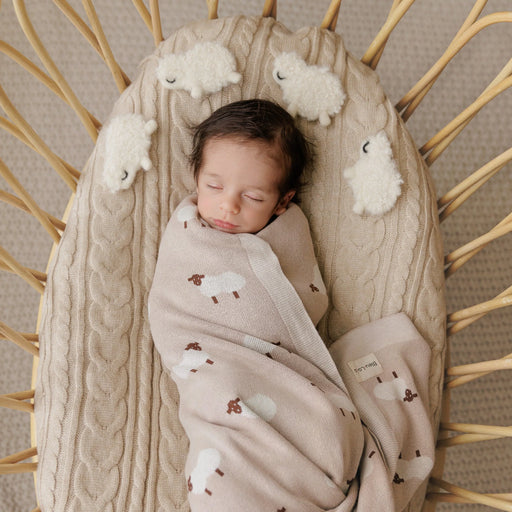 Bleu La La Swaddle Blanket Sheep - Kahki
