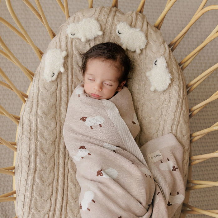 Bleu La La Swaddle Blanket Sheep - Kahki