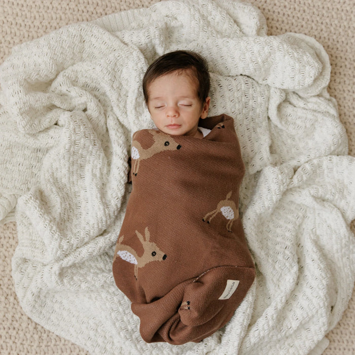 Bleu La La Swaddle Blanket Deer - Taupe