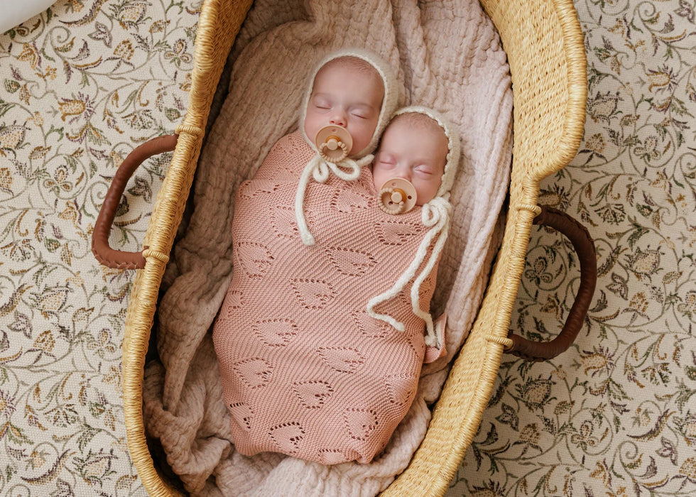 Bleu La La Swaddle Blanket Heart - Pink