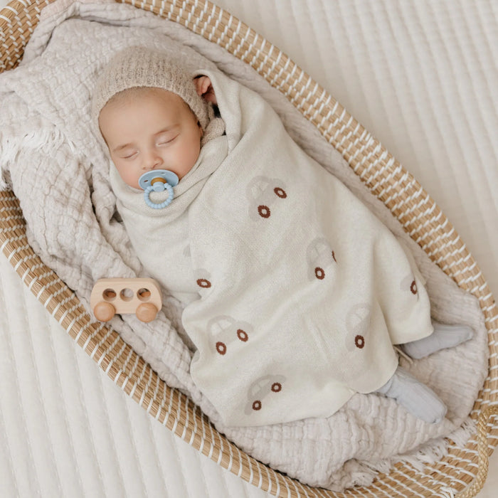 Bleu La La Swaddle Blanket Car - Oatmeal