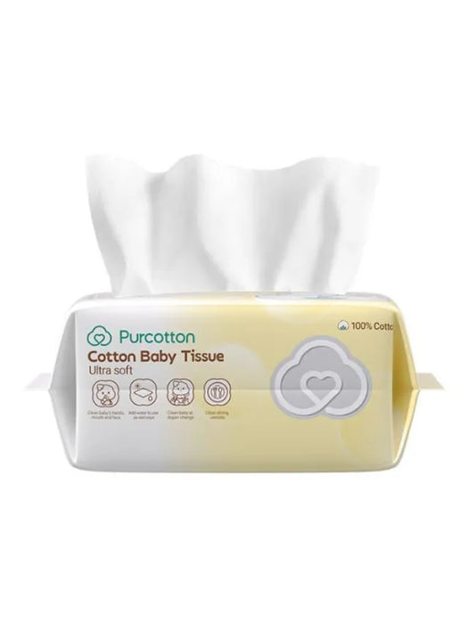 Purcotton Cotton Baby Tissues 80 Sheets (3pk)