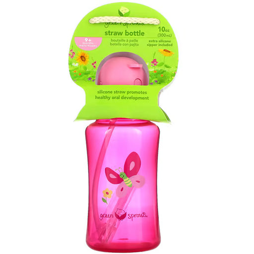Green Sprouts Straw Bottle Pink 9m+