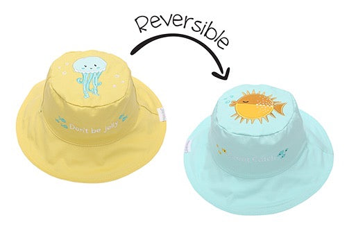Flapjack Kids Sun Hat Fish/Jellyfish 4-6Y