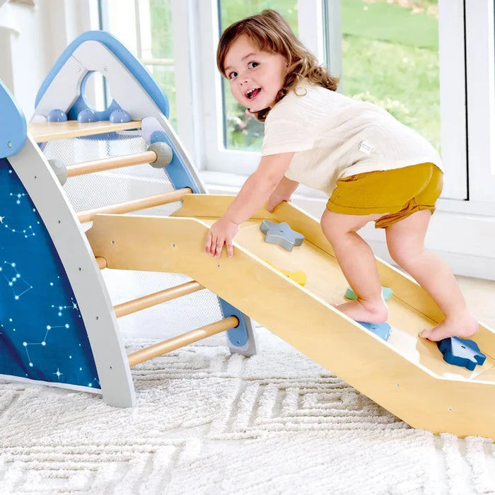 Hape 4-In-1 Climb N Slide Gym Set E1222
