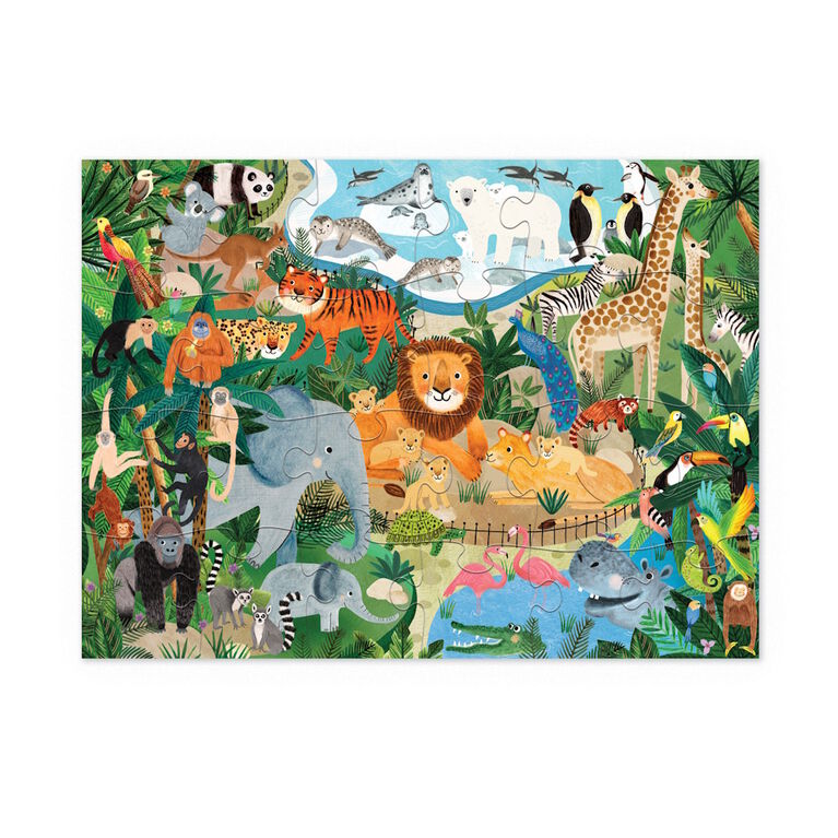 Crocodile Creek Puzzle 24pc 35x48cm - Zoo