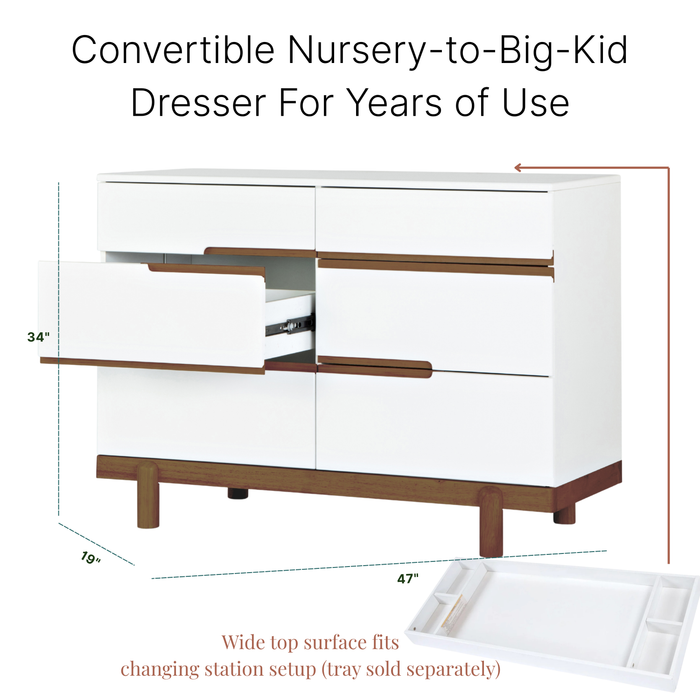Dadada Bliss 6-Drawer Dresser - White/Walnut (2box)