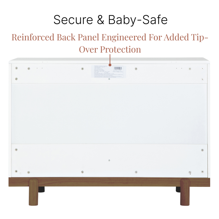 Dadada Bliss 6-Drawer Dresser - White/Walnut (2box)