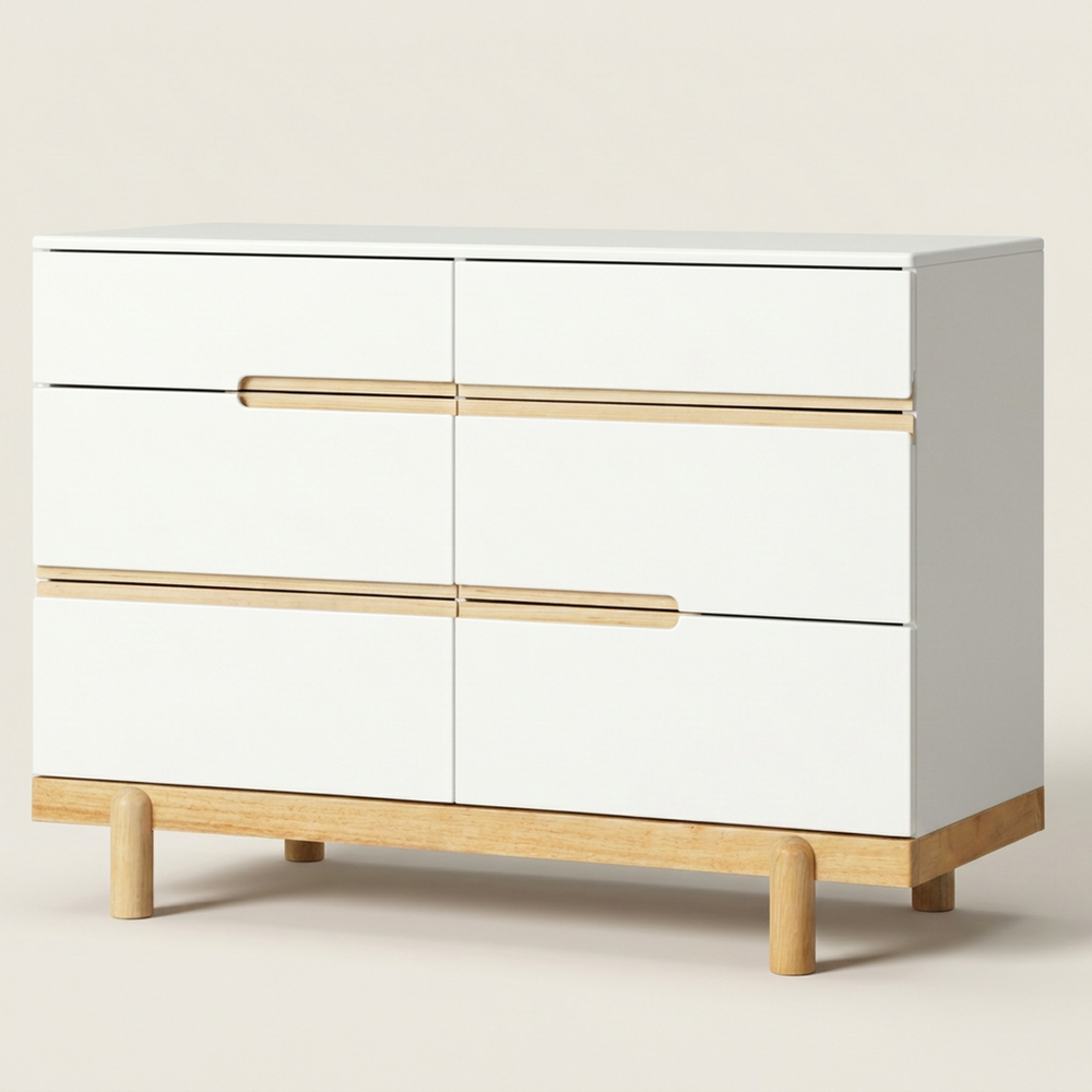 Dadada Bliss 6-Drawer Dresser - White/Natural (2box)