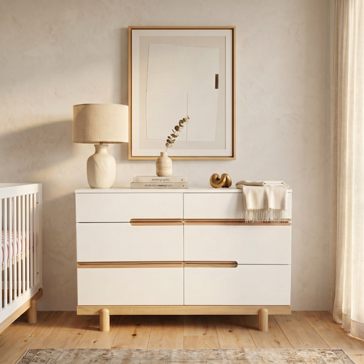 Dadada Bliss 6-Drawer Dresser - White/Natural (2box)