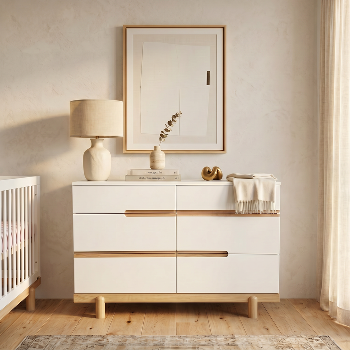 Dadada Bliss 6-Drawer Dresser - White/Natural (2box)