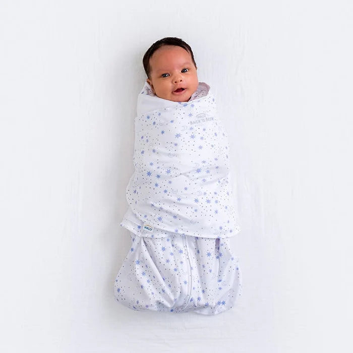 Halo Cotton Sleepsack Swaddle - Midnight Moons Blue S