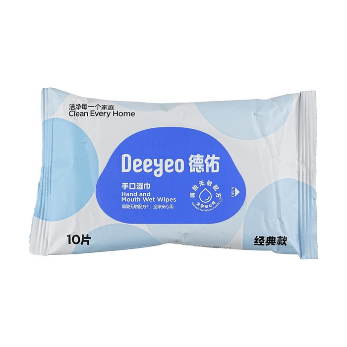 Deeyeo Hand & Mouth Wipes 10pc (New)