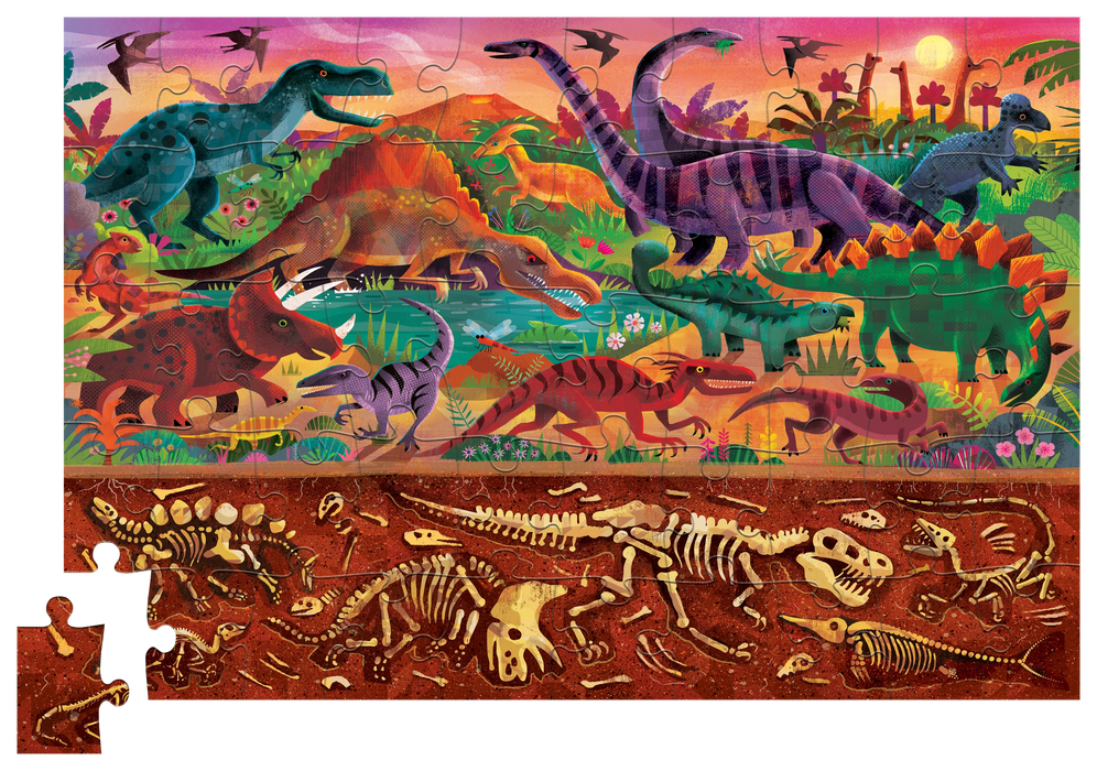Crocodile Creek Holo Puzzle 50pcs - Dinosaurs
