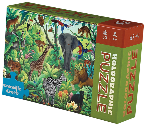 Crocodile Creek Holo Puzzle 50pcs - Jungle Paradise