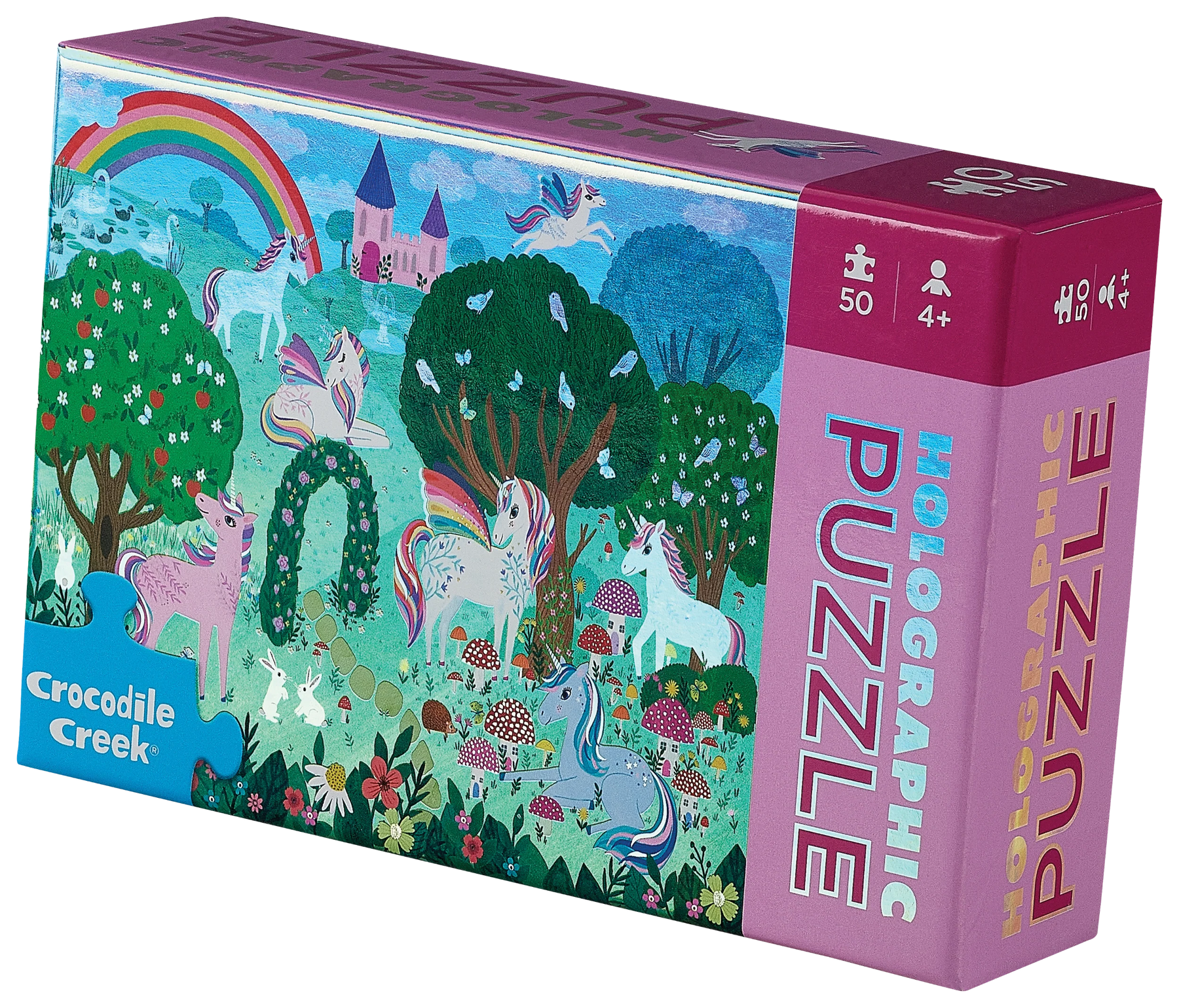 Crocodile Creek Holo Puzzle 50pcs - Sparkling Unicorn