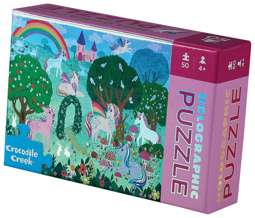 Crocodile Creek Holo Puzzle 50pcs - Sparkling Unicorn
