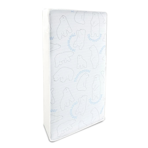 Natart Tulip Contempo Island Crib + 4 Drawer Dresser + Fresh Mattress Bundle - Scandinavian Oak