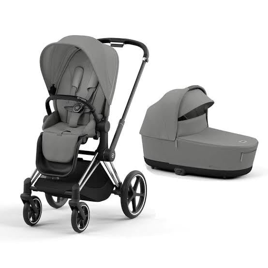Cybex Priam 4 - Chrome Frame/Grey Seat with bassinet