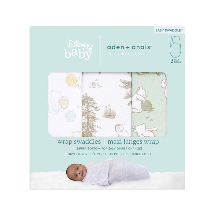 Aden + Anais Wrap Swaddles 3pc 0-3M- Winnie The Pooh