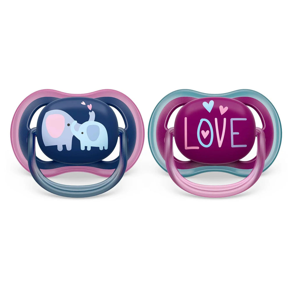 Avent Ultra Air Pacifier 2PK 18M+ - Pink Love