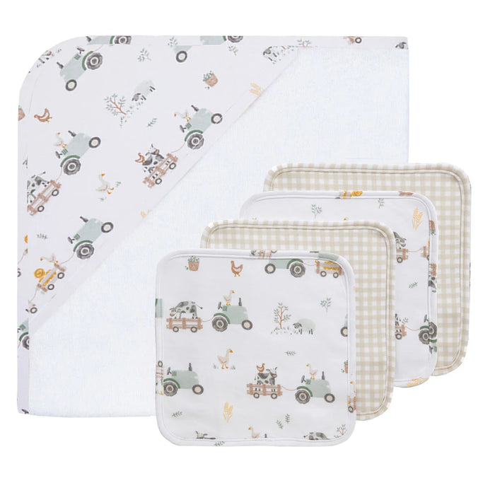 Living Textiles Bath Gift Set 5pc - Tractor Ride