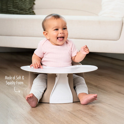 Upseat Baby Floor and Booster Seat with Tray - Taupe