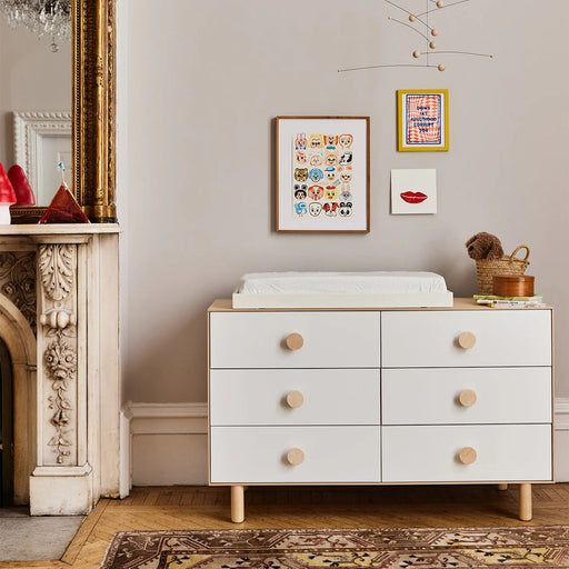 Oeuf Dot Merlin 6 Drawer Dresser - Birch/White