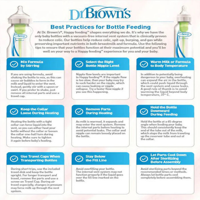 Dr Brown Options + Newborn Bottle Wide - Neck 150ml/5oz 3pk